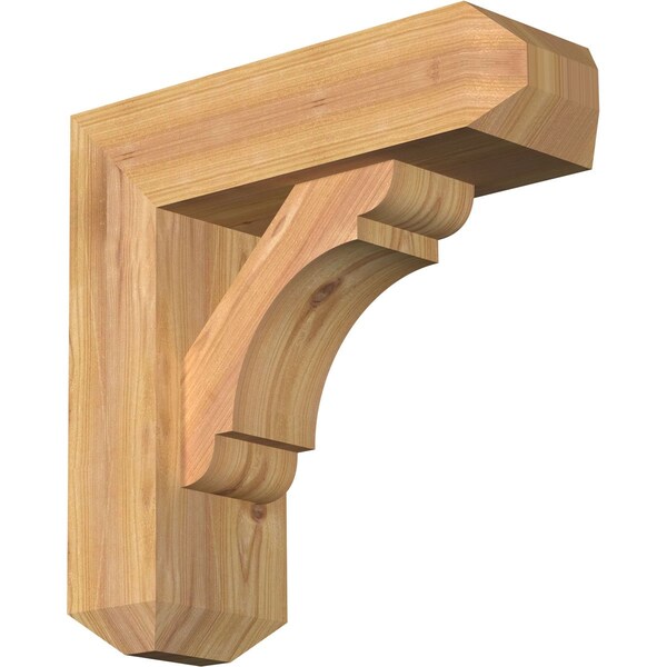 Ekena Millwork Olympic Craftsman Smooth Bracket w/ Offset Brace, Western Red Cedar, 5 1/2"W x 16"D x 16"H BKT0604X16X16OLY04SWR - main